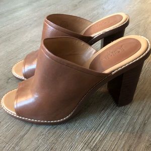 J Crew brown leather mule sandals